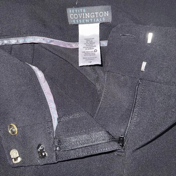 Covington Black High-Waisted Straight-Leg Tailored Trousers (14 PETITE) - Picture 4 of 7